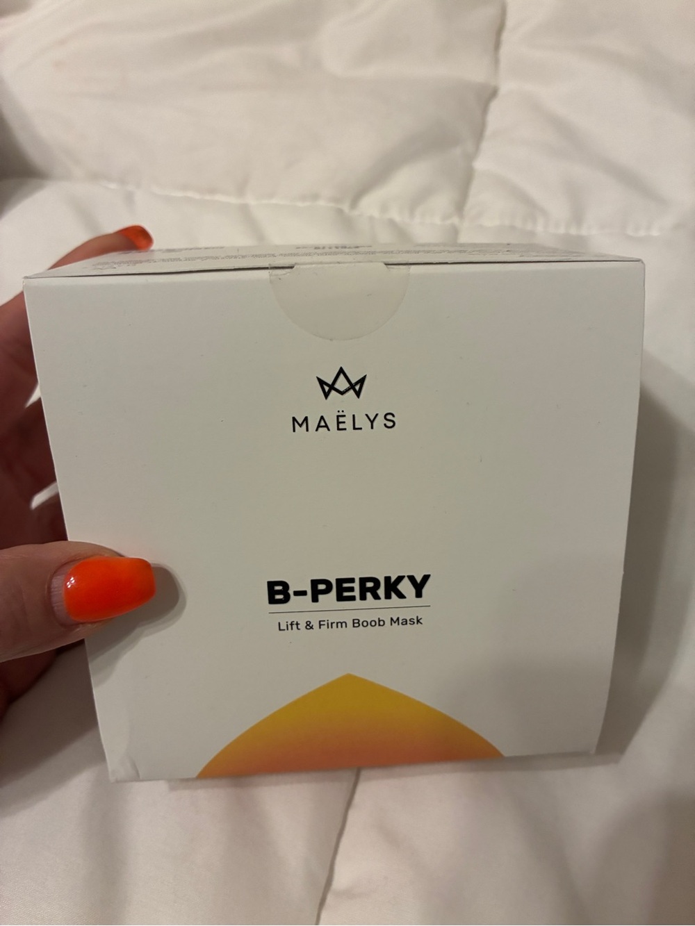MAËLYS B-PERKY Lift & Firm Boob Mask — White with Orange Accent